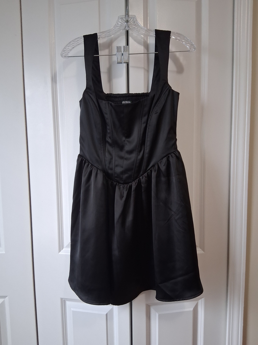 wild fable Black Satin Mini Dress